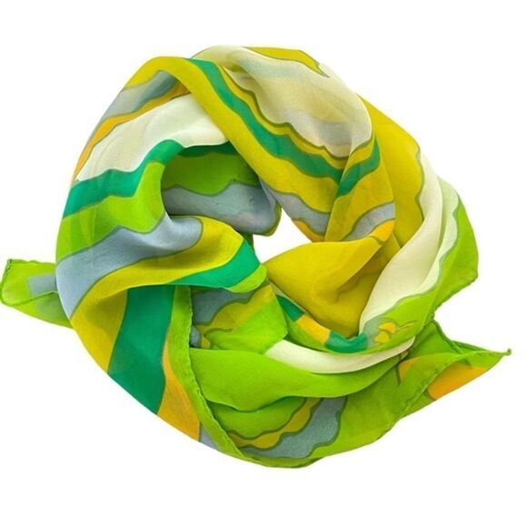 Vintage 70’s Funky Psychedelic Print Scarf - Picture 1 of 8